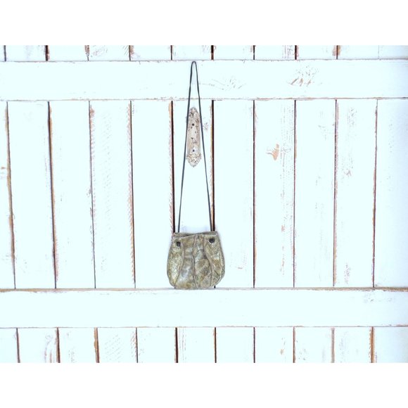 Vintage Sharif tan brown leather snake embossed shoulder purse - Picture 6 of 6